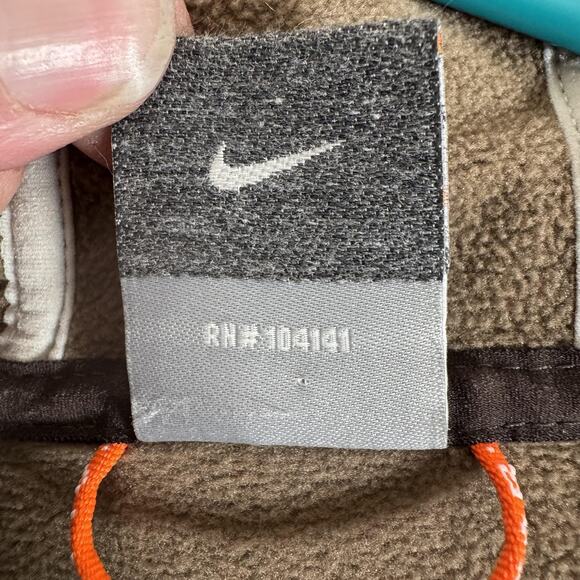 Nike ACG Jacket Womens Large Brown Softshell Hooded Belted Long Fleece Lined - Picture 12 of 16